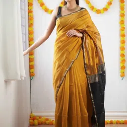 BerMondsey Woven Design Zari Cotton Silk Banarasi Saree-picture-10