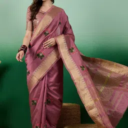 SERONA FABRICS Embroidered Zari Banarasi Saree image 1