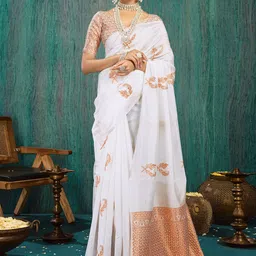 KALINI Ethnic Motifs Woven Design Zari Saree-picture-31