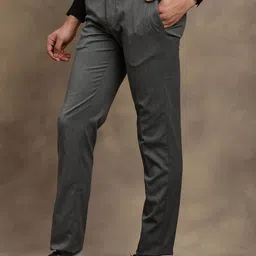 Turtle Men Tailored Tapered Fit Formal Trousers image 2