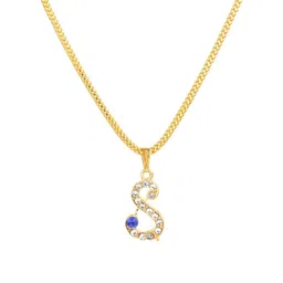 Rashifaashion Unisex Stainless Steel Artificial Stones Studded Pendant With Chain image 4