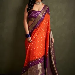 Bandhanivilla Bandhani Zari Pure Silk Bandhani Saree-picture-19