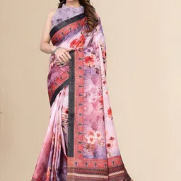 FABMORA Floral Printed Pure Silk Saree-image-81