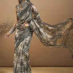 Sangria Women Organza Printed Saree-picture-21