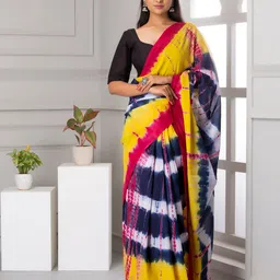 Sanganeri Print Tie and Dye Pure Cotton Leheriya Saree-picture-29