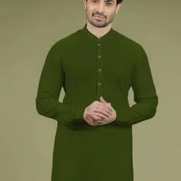 Oomph! Men Mandarin Collar Straight Kurta image 4
