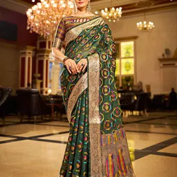 KALINI Ethnic Motifs Organza Saree-image-21