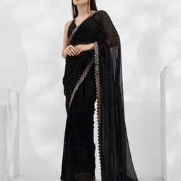 Kalista Embellished Beads and Stones Organza Saree-image-9
