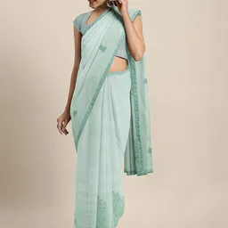 KULNAARI Floral Beads and Stones Poly Georgette Saree-picture-10