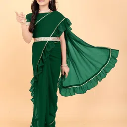 baesd Shrithi Fashion Fab Embroidered Pure Georgette Belted Saree-picture-10