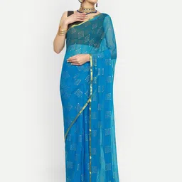 Rhey Ethnic Motifs Embellished Zari Saree image 1