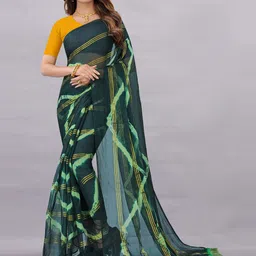 Rhey Striped Zari Dyed Chiffon Saree-image-6