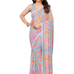 ROOP SUNDARI SAREES Embroidered Printed Pure Georgette Saree-picture-28