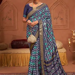 Stylum Ethnic Motifs Zari Woven Ikat Saree-image-40