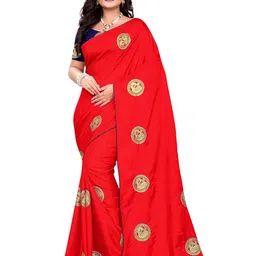 KALINI Red & Gold-Toned Paisley Embroidered Pure Silk Kota Saree-picture-30