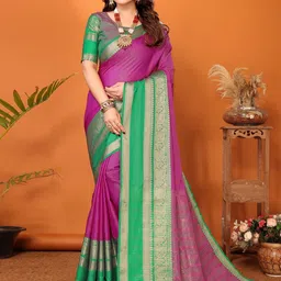 vj fashion Ethnic Motifs Woven Design Zari Narayan Peth Saree-picture-41