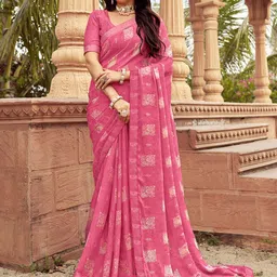 Mitera Paisley Embroidered Pure Chiffon  Saree-picture-18
