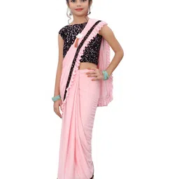 Dhyey Fashion Girls Sequinned Ready to Wear Saree-image-48