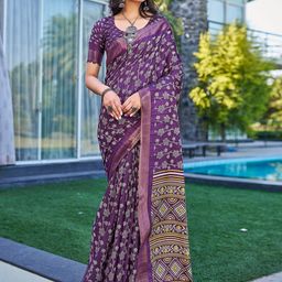 Satrani Floral Zari Silk Blend Saree-picture-41