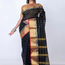 Morchari Woven Design Zari Pure Cotton Saree-picture-20