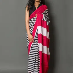 BUTA BUTI Striped Pure Cotton Saree-image-83