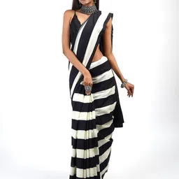 TEEJH Striped Pure Cotton Saree-image-44