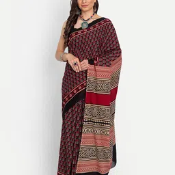 KALINI Floral Printed Pure Cotton Saree image 1