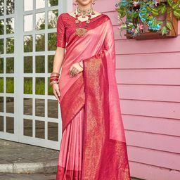 anouk rustic Anouk Pink Ethnic Motifs Woven Design Zari Art Silk Saree-picture-41