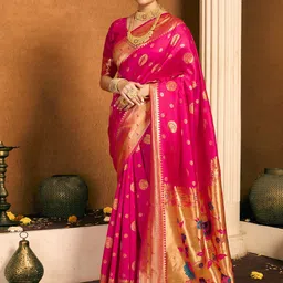 kalini KALINIWomen Woven Design ZariPaithani Saree-picture-48