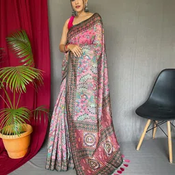 RV CREATION Kalamkari Tussar Saree-picture-10