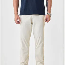 Snitch Men Beige Mid-Rise Relaxed Fit Trouser-image-49