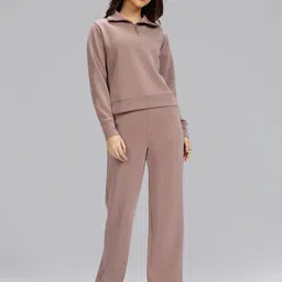Blissclub Women Relaxed Straight Leg Straight Fit High-Rise Trousers-image-6