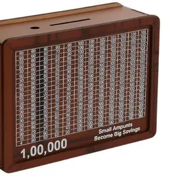 bkdt marketing Wooden Piggy Bank for Kids & Adults, Savings Box, Donation Box, Smart Money Box. Coin Bank image 1