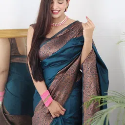 Areca Designer Woven Design Zari Banarasi Saree image 2