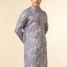 Diwas by Manyavar Men Woven Design Printed Festive Cotton Straight Kurta image 5
