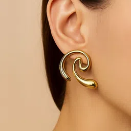 Nui Stainless Steel Gold-Plated Contemporary Studs-picture-31