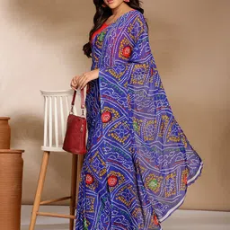 Anouk Bandhani Printed Pure Georgette Saree image 5