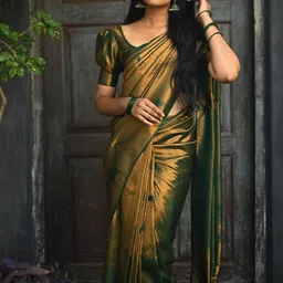 Anjaneya Sarees Woven Design Zari Banarasi Saree image 2