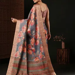 Anouk Floral Printed Sungudi Zari Saree image 2