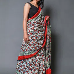 KALINI Floral Printed Pure Cotton Saree image 2