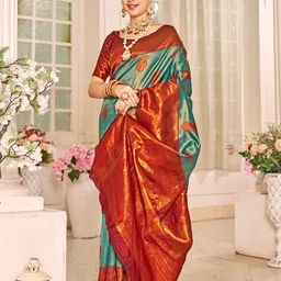 anouk rustic Anouk Woven Design Zari Kanjeevaram Saree image 2