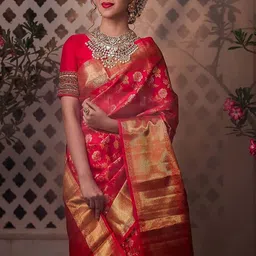 AMRUTKALA SAREES Woven Design Silk Blend Designer Banarasi Saree image 4