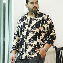 Instafab Plus Plus Size Comfort Abstract Printed Spread Collar Casual Shirt-image-54
