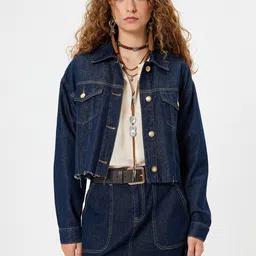 Koton Women Longline Tailored Jacket with Patchwork-picture-11