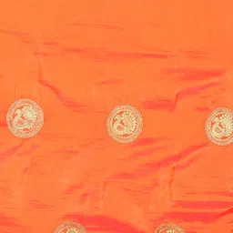 KALINI Orange Ethnic Motifs Embroidered Silk Blend Saree image 2