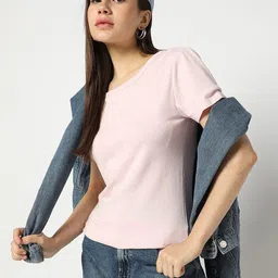 GAP Women Solid Round Neck Cotton T-shirt-picture-19