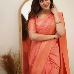 KALINI Ethnic Motifs Woven Design Zari Banarasi Saree image 3