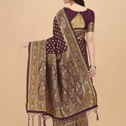 DIVASTRI Ethnic Motifs Woven Design Zari Banarasi Saree image 3