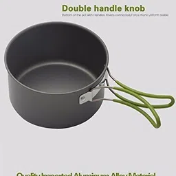 linist Portable Outdoor Camping Cooking Set Pot Bowl Teapot Coffee Kettle Set Cam image 3