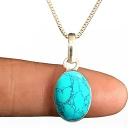 elitemart Silver-Plated Brass Turquoise Pendant-picture-12